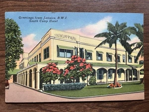 South Camp Hotel, Jamaica, BWI Postcard ~ Unposted, Linen - Picture 1 of 2