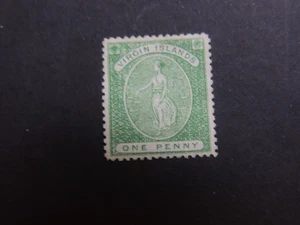 Islas Vírgenes Británicas 1868 1d verde SG8 sin usar SIN GOMA - Imagen 1 de 2