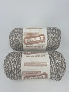 2 Vintage Herculon Superlon 'G' Brown Tweed Macrame 7mm Cord (100 yds each) - Picture 1 of 4