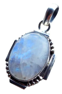 Silber Anhänger Mondstein Edelsteinanhänger 925 er Sterling Silberschmuck Stein - Picture 1 of 1