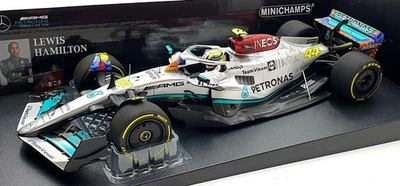 Minichamps 1/18 Scale 110 220544 - Mercedes F1 W13 E Miami GP 2022 Hamilton #44 - Image 1 of 4