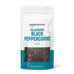 Amazon Lebensmittelgeschäft, Tellicherry ganze schwarze Pfefferkörner, 16 Oz (früher glücklich...  - Bild 1 von 4
