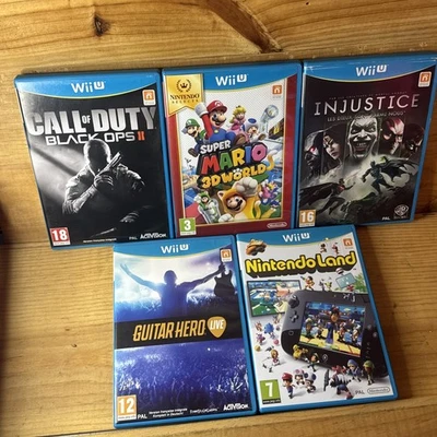 Lot Nintendo Wii U PAL FRA 6 jeux Super Mario CoD Injustice Complets Testées - Photo 1/4