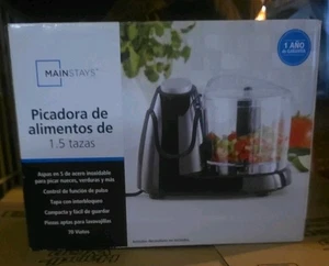 Mainstays 1,5 Tassen Mini Zerkleinerer Impulsfunktion Edelstahl Klingen Verschluss Deckel - Bild 1 von 3