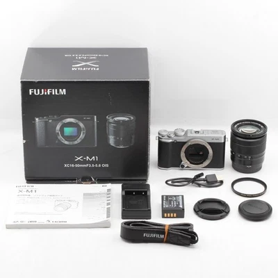 【NEARMINT w/Box】Fujifilm X-M1 X Series Digital Camera Silver w/ 16-50mm Japan - Image 1 of 4