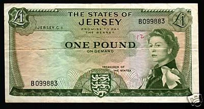 JERSEY 1 POUND P-8 1963 ERROR Without Signature RARE Queen England UK Banknote - Image 1 of 2
