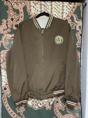OLD VERSACE Jacket Medusa Greca One Point Brown Front Zip Size L Men's U2717 - Image 1 of 2