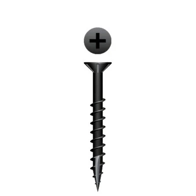 CYW AND OTHER BRANDS Particle Board Screws 3/4"- 3" Phillips Flat Head type17 with Nibs, Black Oxide