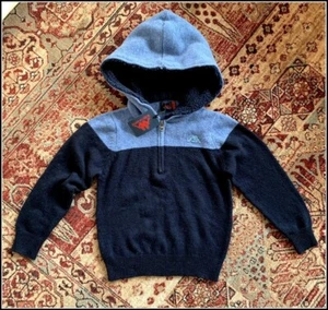 ROBBE DI KAPPA 1/2 Zip Wool Blend Kids Toddler Hooded Sweater 6 years !New! - Picture 1 of 6