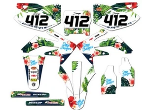 2006-2007 CRF 250 R TROPIC White Senge Graphics Kit Compatible with Honda - Picture 1 of 10