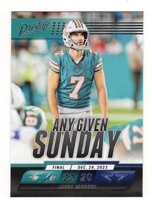 Jason Sanders 2024 Prestige Football Any Given Sunday #AGS-JSS Miami Dolphins - Picture 1 of 2