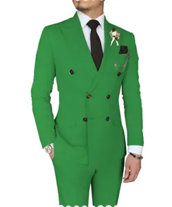 Mens 2Piece Suits Tuxedo Lapel Coat Business Formal Wedding Blazer+Jacket+Pants - Picture 1 of 30