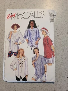 Vintage Easy McCall's 6059 Sewing Pattern Women's Shirts Size 10-14 1992 Uncut - Picture 1 of 2