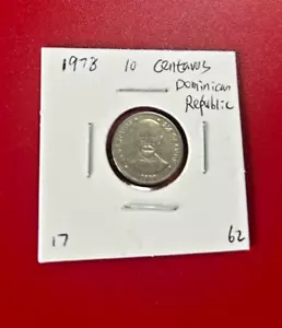 1978 10 CENTAVOS COIN 2 1/2 GRAMOS DOMINICAN REPUBLIC COIN - NICE WORLD COIN !!! - Picture 1 of 2