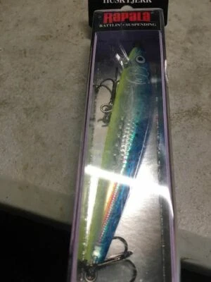 Rapala HJ10GBM Husky Jerk, 4", 3/8 oz, Glass Blue Minnow, Suspending - Image 1 of 3