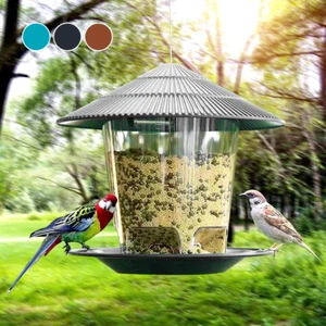 Outdoor Hanging Hexagonal Bird Feeder-Large Capacity Easy Clean, Durable Plastic - Picture 1 of 11