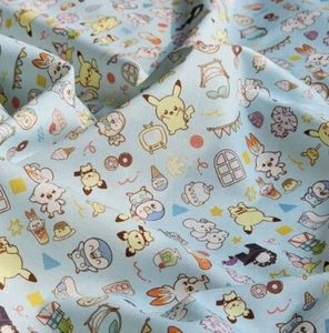 Pocket Monster Pokemon Peaceful Place Blue Fabric made in Korea by the Half Yard - Picture 1 of 11
