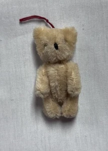 Orsacchiotto vintage orsacchiotto ornamento natalizio articolato 3,5"" peluche nuovo anno beige giocattolo - Foto 1 di 6