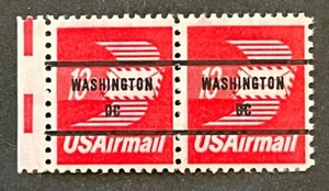 Travelstamps: US Air Mail Stamps Scott #C79b Pair Washington DC Precancel MNH OG - Picture 1 of 5