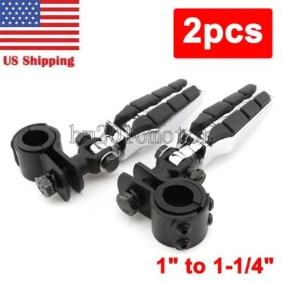 Chrome Highway Foot Pegs Mounting Clamps For Harley Davidson FLHTK Ultra Limited - Image 1 of 4