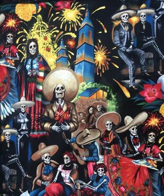 OCEANIA LEGENDS Day of the Dead Skelett Muertos Bandana Kopftuch Band Biker Hund.