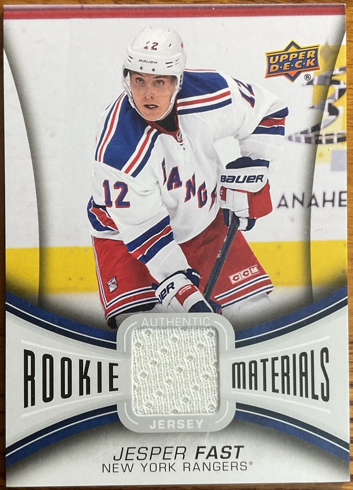 2013-14 Upper Deck Rookie Materials Jesper Fast #RM-JF New York Rangers - Image 1 of 2