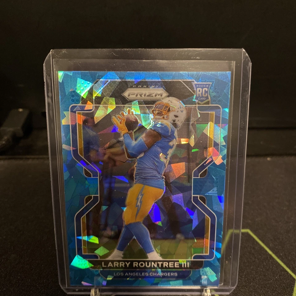 2021 Prizm Blue Cracked Ice Rookie Larry Rountree III /99 - Image 1 of 4