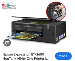 Epson Ecotank ET-2650 All-In-One Inkjet Printer With Full Ink Tanks - Picture 1 of 6