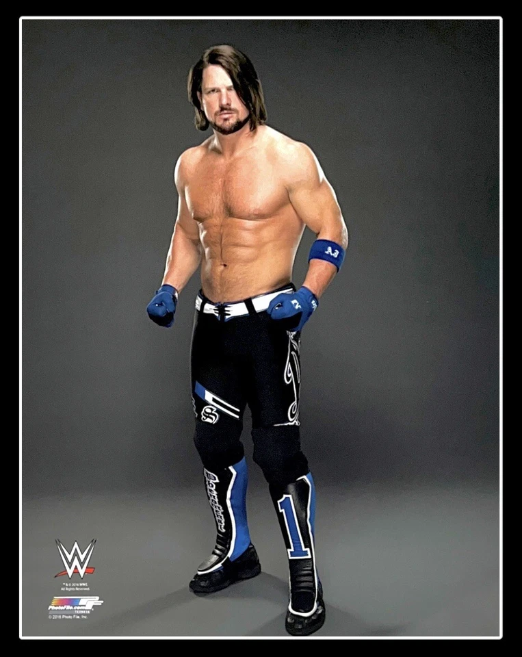 FOTO DE LUTA LIVRE AUTÊNTICA 8X10 OFICIAL LICENCIADA WWE AJ STYLE ARQUIVO DE FOTO 7 - Imagem 1 de 1