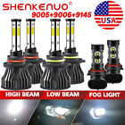 For Chevy Silverado 1500 2500 Hd 2003-2005 2006 Led Headlights +Fog Lights Bulbs
