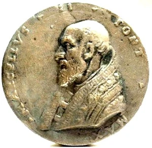PAPAL STATES (Papa MARCELLO II) Rarissime Medal,44 mm. - Imagen 1 de 8