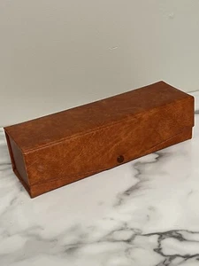 "Custodia a scatto vintage marrone vinile rettangolare 12""X3,5""X3" - Foto 1 di 12