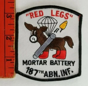 Batteria mortaio gambe rosse vintage 187° fanteria esercito toppa militare - Foto 1 di 2