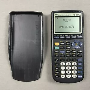 Texas Instruments TI-83 Plus Graphing Calculator Black With Cover TESTED WORKS!! - Picture 1 of 6