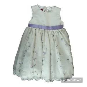 Prinzessin Glaube Mädchen Kleinkind 2T Blumen ärmellos weiß lila Ostern Sommerkleid - Bild 1 von 20
