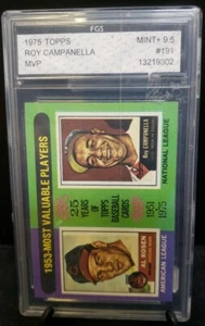 1975 Topps Al Rosen/Roy Campanella 1953 MVP. FGS 9.5 mint+ #191 - Picture 1 of 2