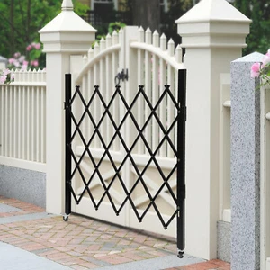 1.3m*93cm Single Folding Security Gate Folding Door Gate Rolling Barricade Gate - Picture 1 of 18