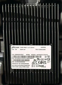 Micron 7400 MAX 1.6TB SSD 2.5" U.3 NVMe PCIe Gen4 x4 MTFDKCC1T6TFC-1AZ1ZABYY - Picture 1 of 2