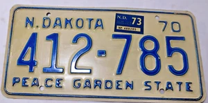 Matrícula de Dakota del Norte 1970 Peace Garden State - Imagen 1 de 3