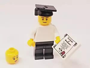 LEGO Minifigure Diploma Graduation Certificate Black Cap Tassel Boy or Girl - Picture 1 of 1