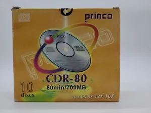Princo CD-R 80 Minute Recordable CD-R 10 Disc Factory sealed New NOS - Picture 1 of 5