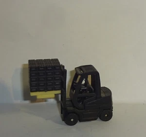 3-tlg. Modell Gabelstapler mit Ladung und Figur schwarz Fork Lift ca 1:87 1:76 - Bild 1 von 5