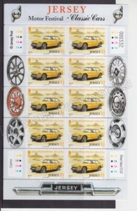 JERSEY MNH STAMP SHEET 2005 MOTOR FESTIVAL CLASSIC CARS MGB GT - Picture 1 of 1