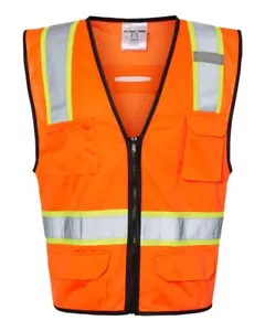 🔥 Kishigo 6 Pocket Contrast Class 2 Vest Safety Reflective Up To XL 1580-1581 - Picture 1 of 7