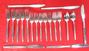 Lot 20 pc. Oneida Ware Rosewood Stainless Steel Flatware Vintage - Picture 1 of 18