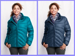 Lands' End ~ DriOff Water-Repellent 650 Fill Down Jacket Women's 0X 14W $120 NIP - Picture 1 of 3