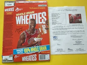 WHEATIES MICHAEL JORDAN AUTOGRAPHED JSA LOA - Picture 1 of 2