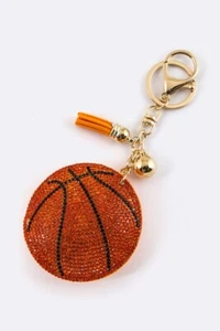 Crystal Basketball Key Charm - Picture 1 of 2
