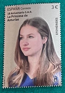 Sello 3€-aniversario de la Princesa de Asturias Leonor de Borbón.Nuevo - Imagen 1 de 1