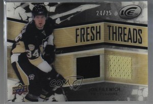 2008-09 Upper Deck Ice Fresh Threads PETG Black /25 Jonathan Filewich Rookie RC